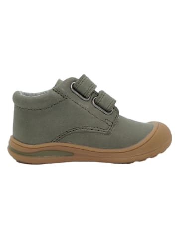 lamino Leren sneakers kaki