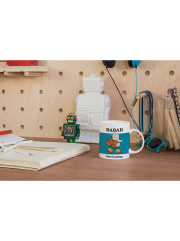 The Wild Hug Tasse "Babar Camping" in Weiß/ Blau - (H)10 cm
