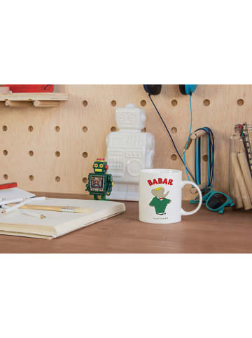 The Wild Hug Kubek "Babar" w kolorze biało-zielonym - wys. 10 cm