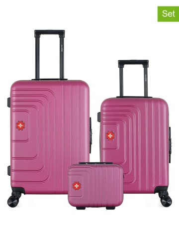 SWISS KOPPER 3-delige hardcase-trolleyset "Ruti" paars