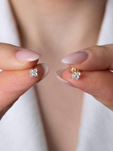 Heliophilia Srebrne kolczyki-wkrętki z cyrkoniami