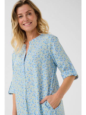 Cream Jurk "Tiah" lichtblauw/geel