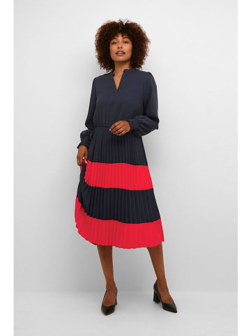 CULTURE Jurk "Betty" antraciet/rood