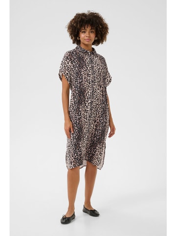 CULTURE Kleid in Hellbraun/ Schwarz
