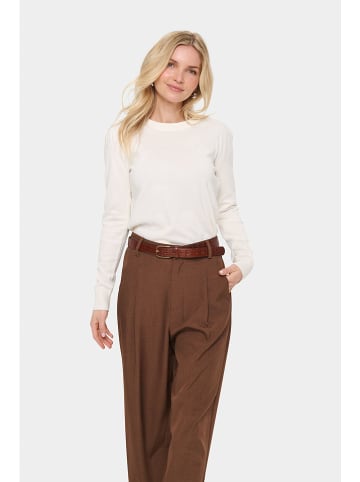 SAINT TROPEZ Sweter "Mila" w kolorze białym