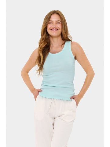 SAINT TROPEZ Top "Aster" w kolorze turkusowym