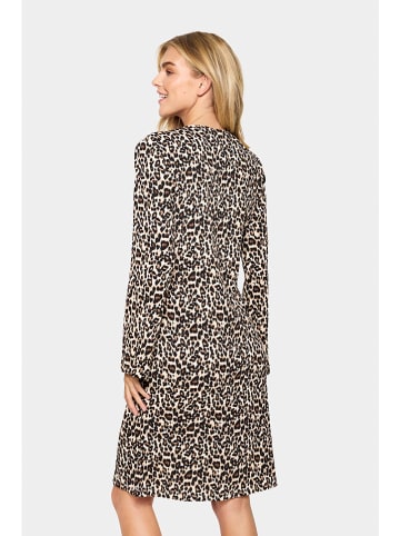 SAINT TROPEZ Sukienka "Ilyssa" w kolorze jasnobrązowo-czarno-beżowym