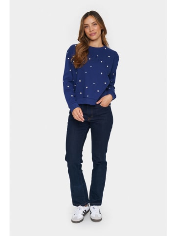 SAINT TROPEZ Trui "Zagna" donkerblauw/wit