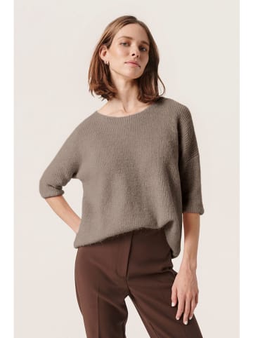 Soaked in Luxury Sweter "Tuesday" w kolorze jasnobrązowo-szarym