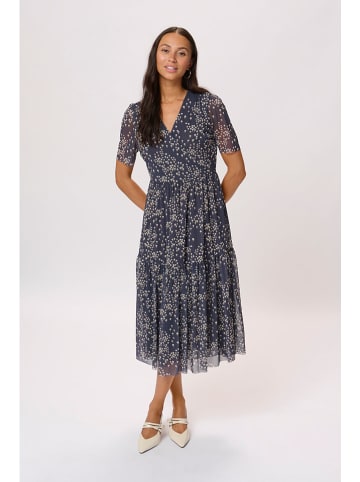 Soaked in Luxury Jurk "Aldora" donkerblauw/beige