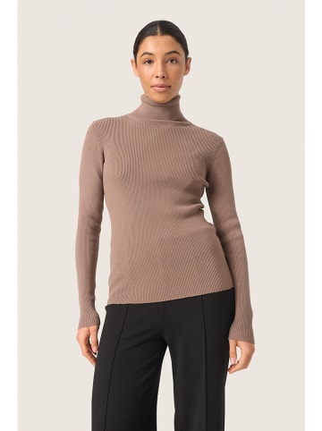 Soaked in Luxury Rollkragenpullover "Sina" in Hellbraun