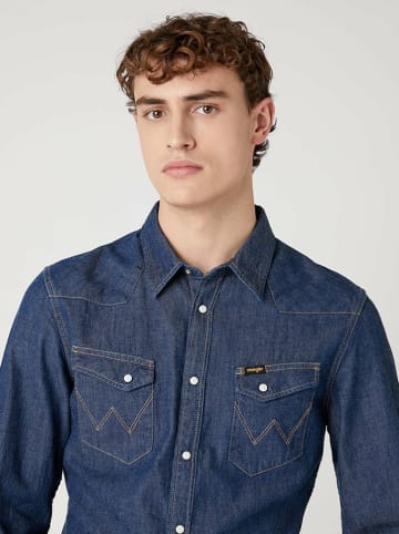 Wrangler Spijkerblouse - regular fit - donkerblauw
