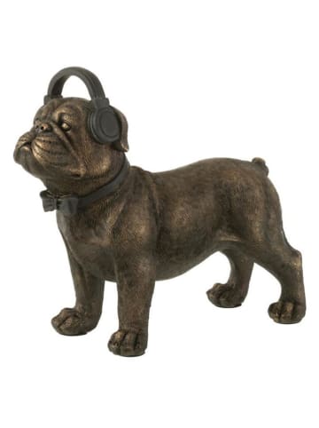 J Line Figurka dekoracyjna "Bulldog" w kolorze brązowym - 28 x 25 x 11 cm