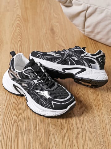 Sixth Sens Sneakers zwart/wit/zilverkleurig