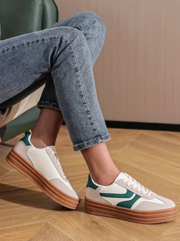 Sixth Sens Sneakers in Creme/ Beige/ Grün