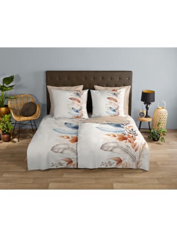Good Morning Renforcé-Bettwäsche-Set "Mirra" in Creme/ Beige/ Blau