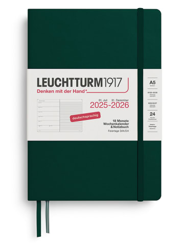 LEUCHTTURM1917 Wochenkalender & Notizbuch in Dunkelgrün - A5, DE