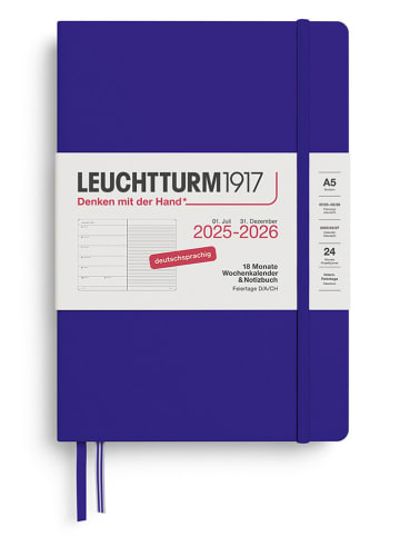 LEUCHTTURM1917 Wochenkalender & Notizbuch in Dunkelblau - A5, DE