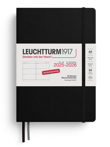 LEUCHTTURM1917 Wochenkalender in Schwarz - A5, DE