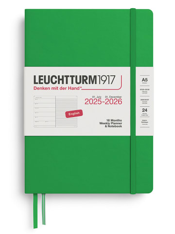 LEUCHTTURM1917 Wochenkalender & Notizbuch in Grün - A5, ENG