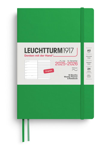 LEUCHTTURM1917 Wochenkalender & Notizbuch in Grün - A5, ENG
