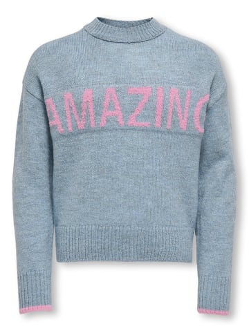 KIDS ONLY Sweter "Amour" w kolorze jasnoróżowo-błękitnym