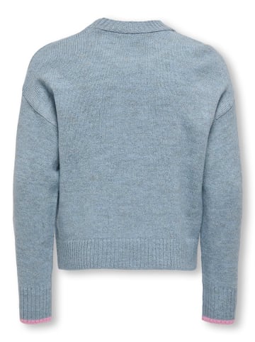 KIDS ONLY Sweter "Amour" w kolorze jasnoróżowo-błękitnym