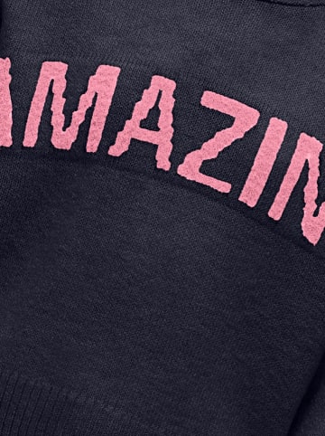 KIDS ONLY Sweter "Amour" w kolorze granatowo-jasnoróżowym