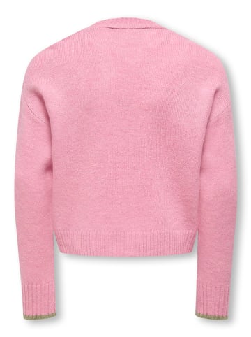 KIDS ONLY Sweter "Amour" w kolorze beżowo-jasnoróżowym