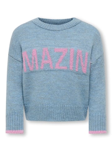 KIDS ONLY Sweter "Amour" w kolorze jasnoróżowo-błękitnym