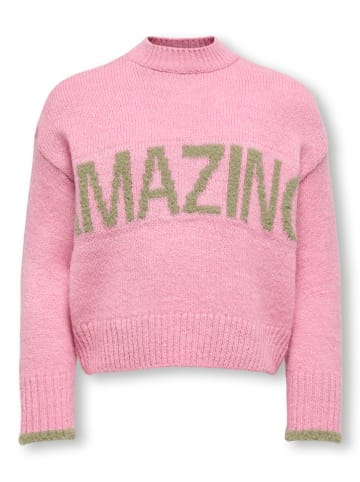 KIDS ONLY Sweter "Amour" w kolorze beżowo-jasnoróżowym