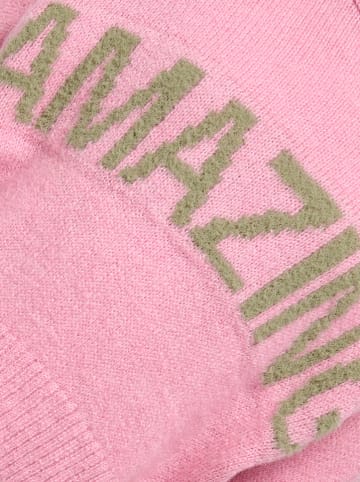 KIDS ONLY Sweter "Amour" w kolorze beżowo-jasnoróżowym