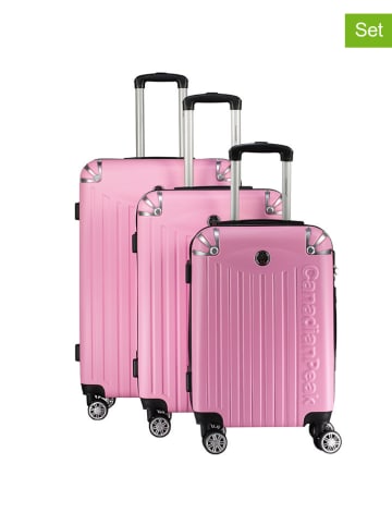 Canadian Peak 3tlg. Hardcase-Trolleyset "Softlesseak" in Rosa