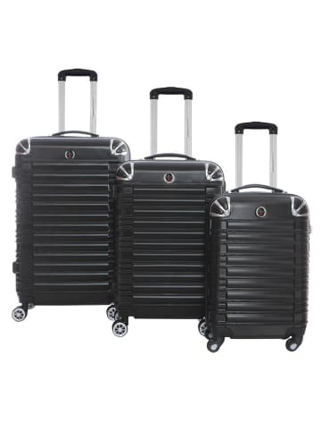 Canadian Peak 3-delige hardcase-trolleyset "Sourcingeak" zwart