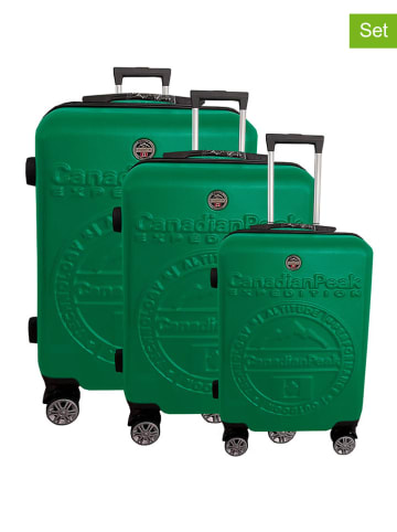 Canadian Peak 3tlg. Hardcase-Trolleyset "Stanisleak" in Grün