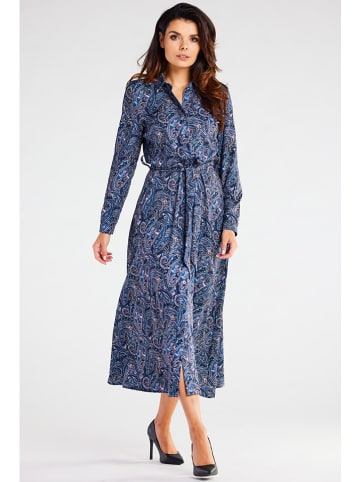 Awama Kleid in Blau/ Weiß/ Lila