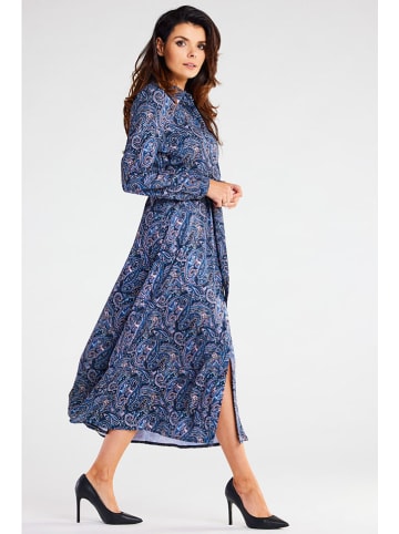 Awama Kleid in Blau/ Weiß/ Lila