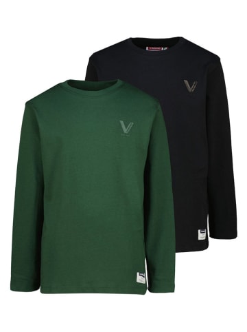 Vingino 2er-Set: Longsleeves in Schwarz/ Grün
