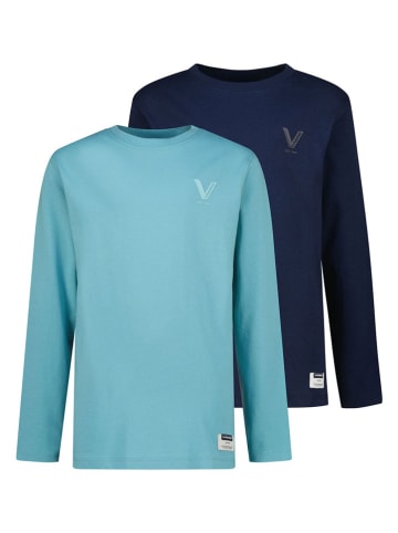 Vingino 2er-Set: Longsleeves in Hellblau/ Dunkelblau