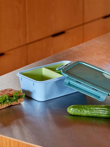Rice Lunchbox lichtblauw/groen - (B)21 x (H)7,5 x (D)14 cm