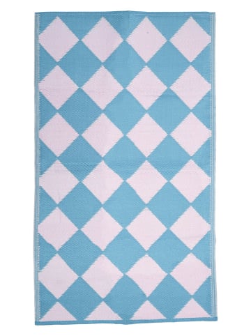 Rice Loper beige/lichtblauw - (L)180 x (B)120 cm