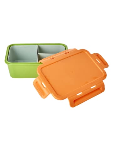 Rice Lunchbox groen/oranje - (B)21 x (H)7,5 x (D)14 cm