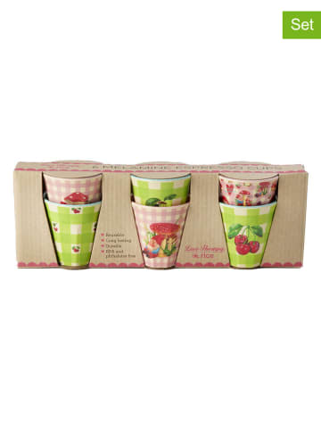Rice 6er-Set: Espressobecher in Grün/ Rosa - 80 ml