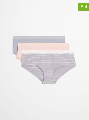 Marc O´Polo 3er-Set: Panty in Rosa/ Grau/ Lila