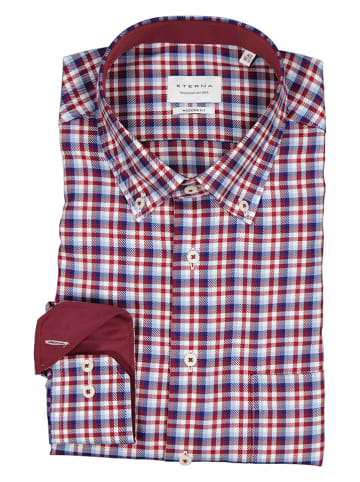 Eterna Blouse - modern fit - rood/blauw