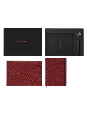 Moleskine 3-częściowy zestaw prezentowy "Hol Shine" w kolorze czerwonym