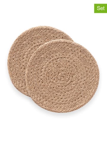 GAMUSI 2-delige set: placemats "Araya" beige