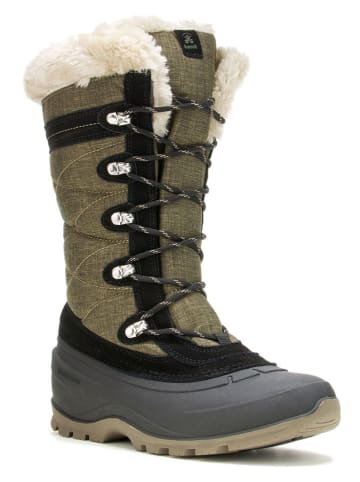 Kamik Leder-Winterstiefel "Snovalley 4" in Khaki/ Grau