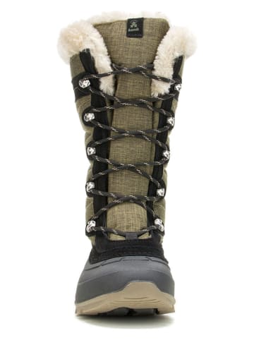 Kamik Leder-Winterstiefel "Snovalley 4" in Khaki/ Grau