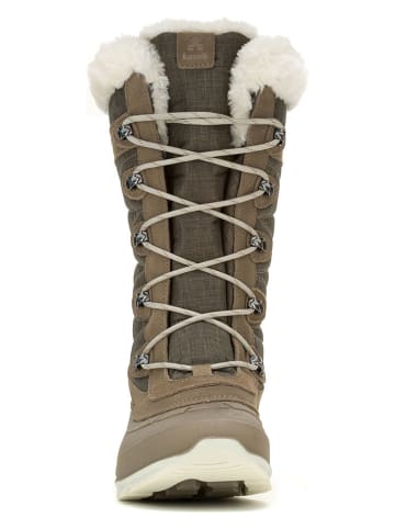 Kamik Skórzane kozaki zimowe "Snovalley 4" w kolorze jasnobrązowym